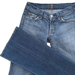 7 For All Mankind Low Waist Bootcut Jeans Denim Early 2000s Medium Wash Size 25